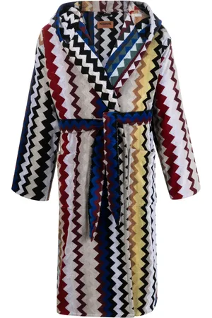 Missoni Bata con capucha y motivo en zigzag