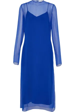 Salvatore Ferragamo Vestido de seda con diseño a capas