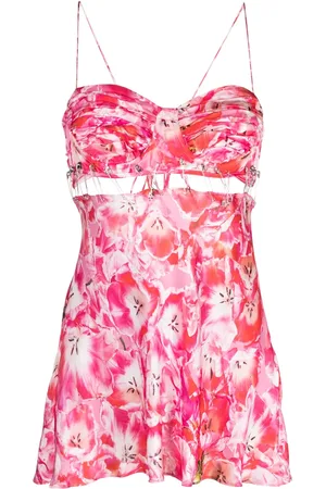 Natasha Zinko Top con aberturas y estampado floral