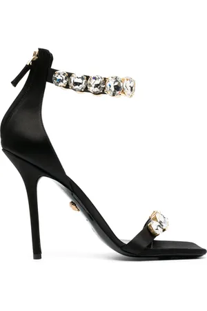 VERSACE Sandalias con detalles de cristal y tacón de 110mm
