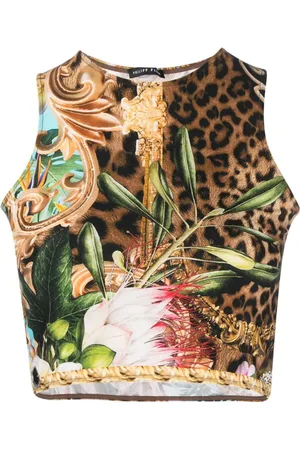 Philipp Plein Top corto Baroque Flowers