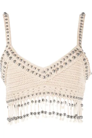 Paco rabanne Top corto con mostacillas