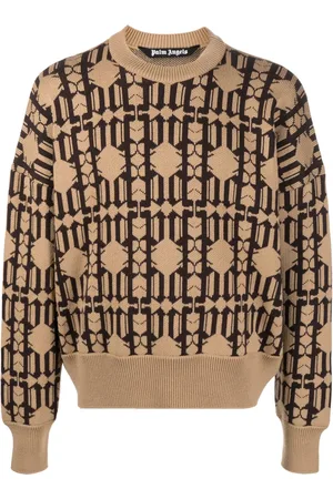 Palm Angels Suéter tejido con monograma en jacquard
