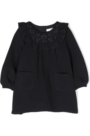 Chloé Vestido manga larga con volantes en el cuello