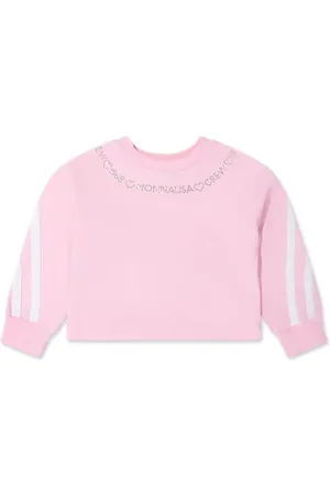 MONNALISA Sudadera con detalles de cristal y logo estampado