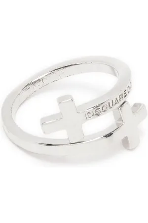 Dsquared2 Anillo cruzado con logo grabado