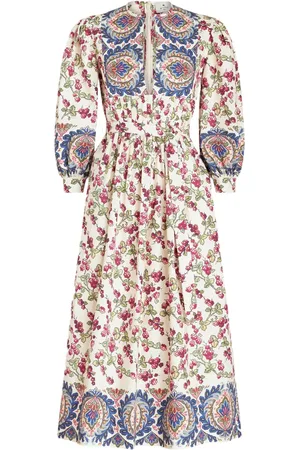 Etro Vestido con estampado floral y mangas farol