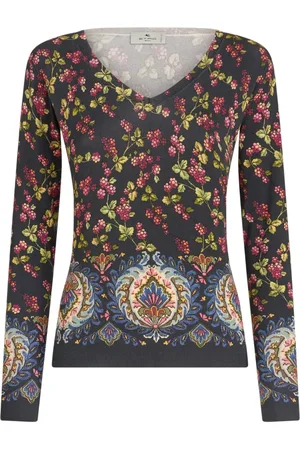 Etro Top de tejido con estampado floral