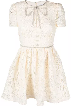 Self-Portrait Vestido con detalles de cristal y cordones