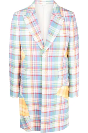 Comme des Garçons Abrigo con motivo de cuadros patchwork