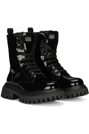 Dolce & Gabbana Botas militares con placa del logo