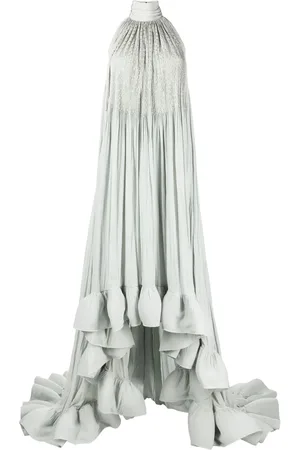 Lanvin Vestido de fiesta bordado con cuello halter