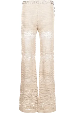 Paco rabanne Pantalones tejidos con tiro alto