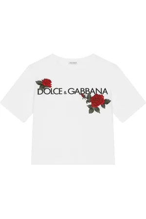 Dolce & Gabbana Playera con logo y rosas estampadas