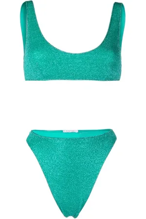 Oseree Bikini con costuras metalizadas
