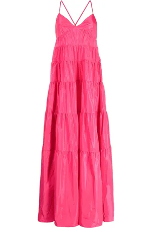Staud Vestido largo sin mangas con diseño a capas
