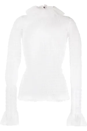 Thom Browne Top de tul con cuello de tortuga