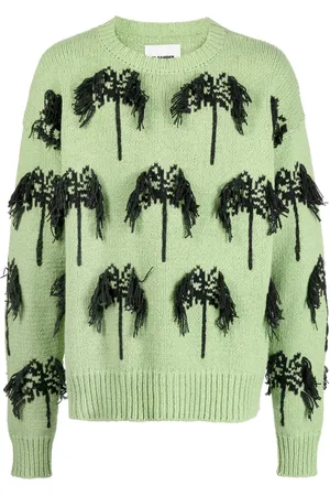 Jil Sander Suéter tejido en intarsia y flecos