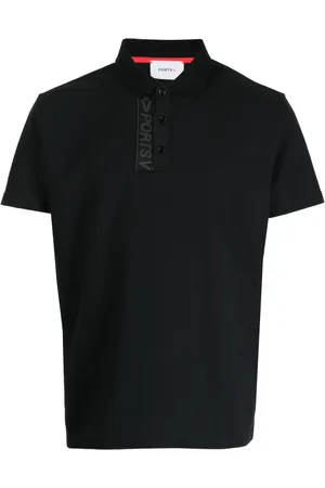 Ports V Playera tipo polo con franja del logo