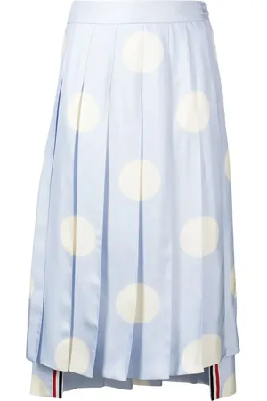 Thom Browne Falda plisada con lunares estampados