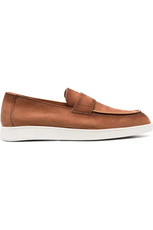 santoni Mocasines slip-on con efecto agrietado