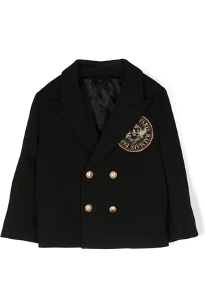Balmain Blazer con doble botonadura y parche del logo