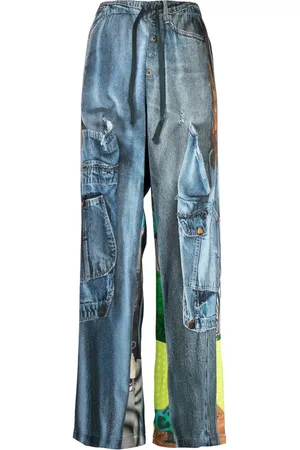 JNBY Pants con pretina elástica y estampado gráfico