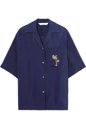 Palm Angels Camisa bowling con palmeras estampadas