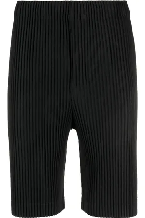Issey Miyake Shorts rectos con diseño plisado
