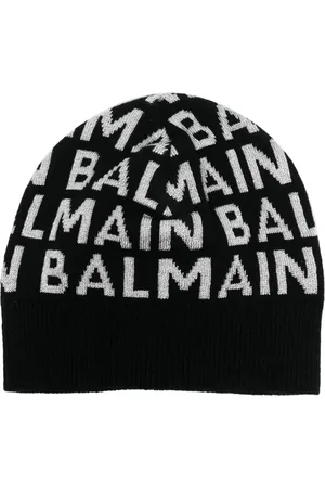 Balmain Gorro tejido con logo de intarsia
