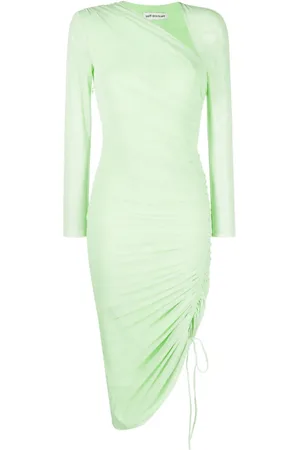 Self-Portrait Vestido midi fruncido