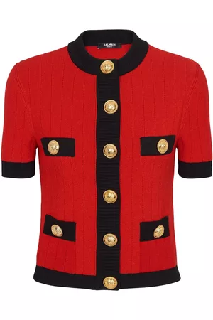 Balmain Cárdigan corto manga corta