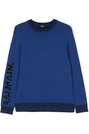 Balmain Suéter tejido con logo en intarsia