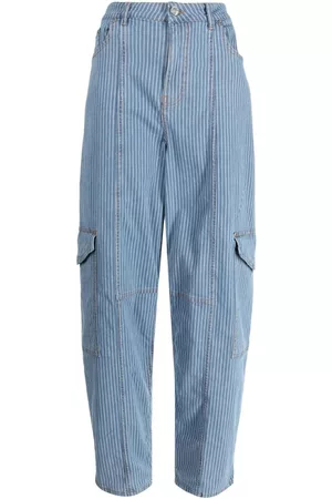 Ganni Jeans cargo con motivo de rayas