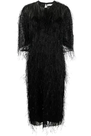 Lanvin Vestido midi con flecos