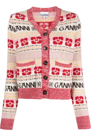 Ganni Cárdigan con logo estampado
