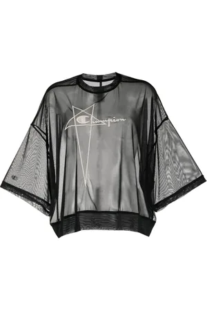 Rick Owens Top transparente con logo bordado
