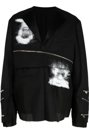 Takahiromiyashita The Soloist Chamarra con estampado gráfico y cierre