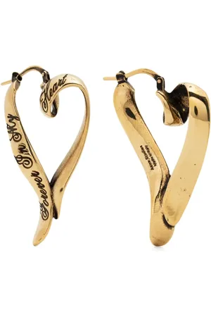 Acne Studios Aretes en latón con forma de corazón