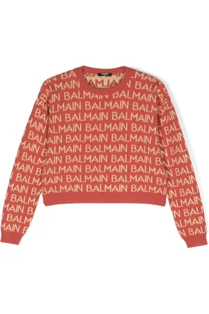 Balmain Suéter tejido con logo en intarsia