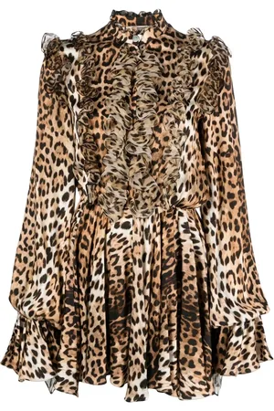 Roberto Cavalli Vestido con detalle de volantes