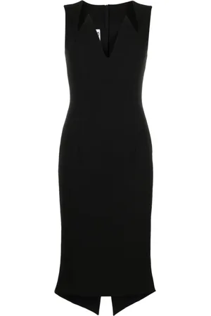 Moschino Vestido midi con cuello en V