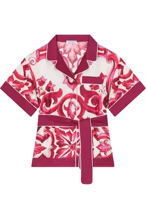 Dolce & Gabbana Camisa de seda con estampado Mayólica