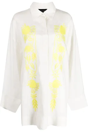 Cynthia Rowley Vestido camisero corto con bordado floral