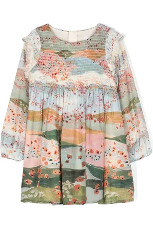Chloé Vestido manga larga con estampado gráfico