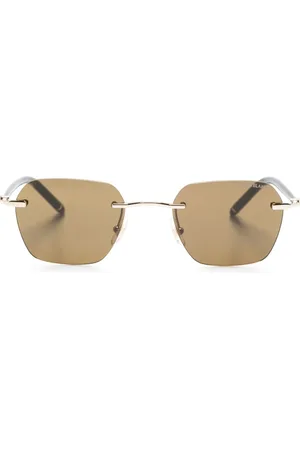 Montblanc Lentes del sol con armazón cuadrada y placa del logo