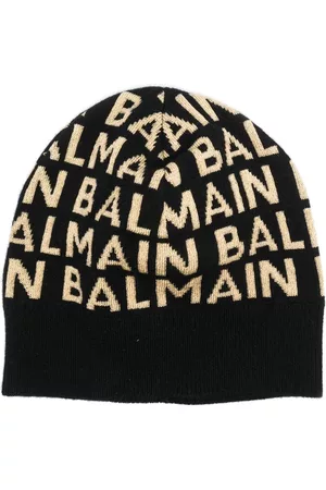 Balmain Gorro tejido con logo de intarsia