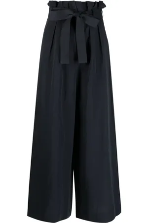 ULLA JOHNSON Pantalones palazzo Gitana con lazo en la cintura