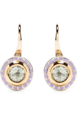 Alice Cicolini Aretes Silver Tile en oro de 14kt y 22kt con amatista