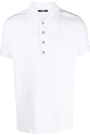 Balmain Playera tipo polo de piqué con monograma